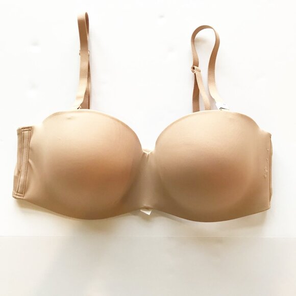 PINK Victoria's Secret NWT Strapless Push-Up Bra Nude Underwire Womens 36D - Picture 2 of 8